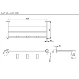 Towel Shelf 600 mm long