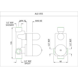 Concealed Body for Single Lever Divertor