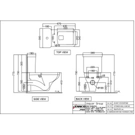 Bowl with Cistern for Extended Wall Hung WC