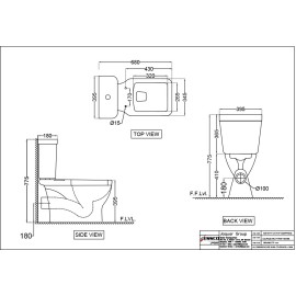 Bowl with Cistern for Coupled WC