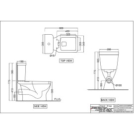 Bowl with Cistern for Coupled WC