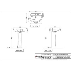 Wall Hung Basin with Full Pedestal