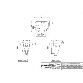 Wall Hung Basin with Half Padestal